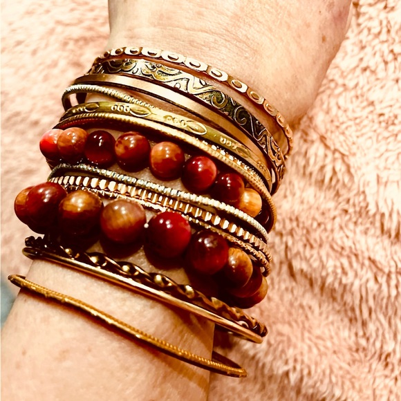 Tigers Eye-Genuine Pink 13 Bracelets 11 Unique Gold, 2 Pink TIGERS EYE, Gorgeous - Picture 4 of 16